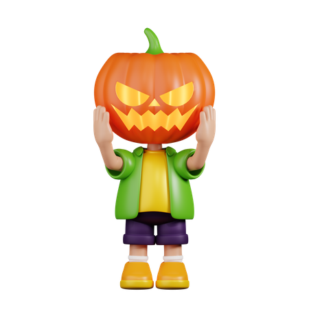 Pumpkin Has a Halloween  3D Illustration