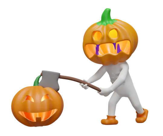 Pumpkin Head Man  3D Icon