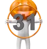 Pumpkin Head Man Holding Calendar