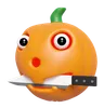 Pumpkin Holding Knife