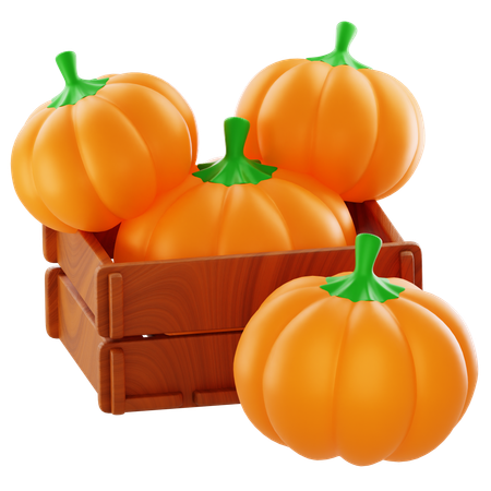 Pumpkin in Basket  3D Icon