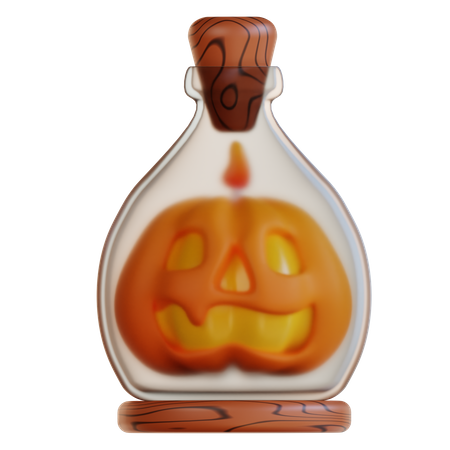 Pumpkin In Bottle  3D Icon