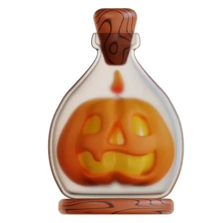 3 D Illustration Of A Pumpkin In A Bottle 3D Icon