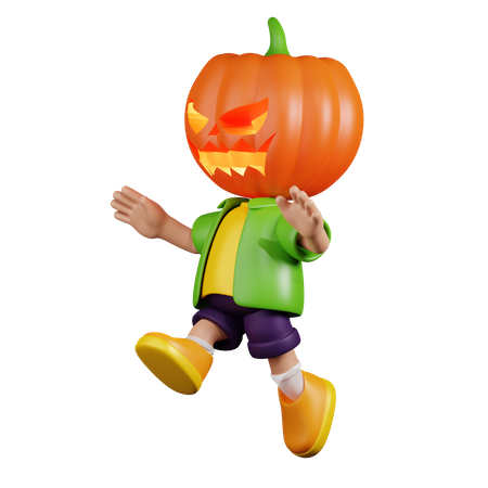 Pumpkin Jumping  3D Illustration