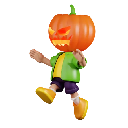 Pumpkin Jumping  3D Illustration