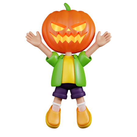 Pumpkin Jumping Celebration  3D Icon