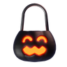 3d pumpkin lantern dark emoji