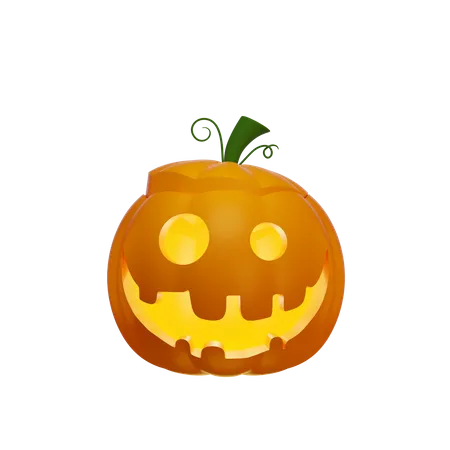 Pumpkin Lantern With The Lid Open On The Head  3D Illustration