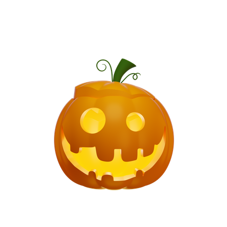 Pumpkin Lantern With The Lid Open On The Head 3D Illustration