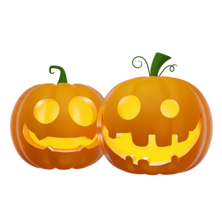 3 D Jacks Pumpkin Lanterns Halloween Concept 3D Illustration
