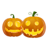 two pumpkins emoji 3d