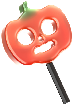 Pumpkin Lollipop Candy  3D Icon