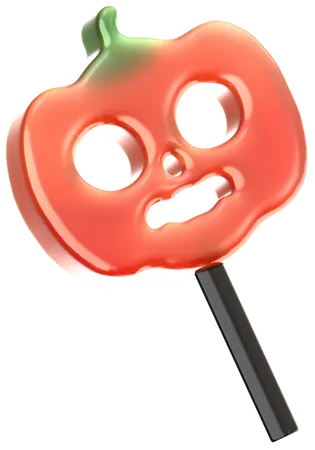 Pumpkin Lollipop Candy  3D Icon