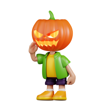 Pumpkin Looking for Something  3D Illustration