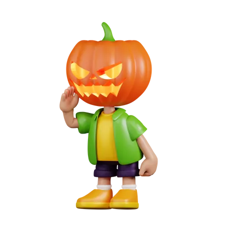 Pumpkin Looking for Something  3D Illustration