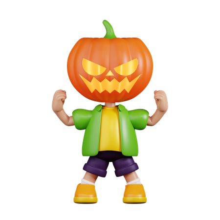 Pumpkin Looking Strong  3D Icon