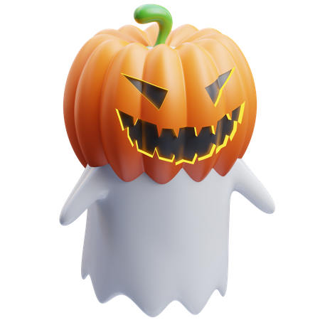 Pumpkin Masked Ghost  3D Icon