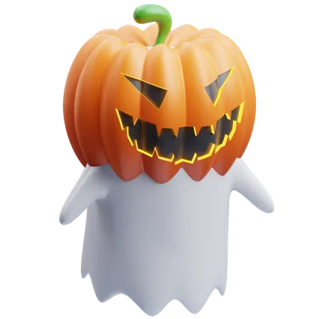 Pumpkin Masked Ghost  3D Icon