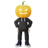 3d pumpkin person logo
