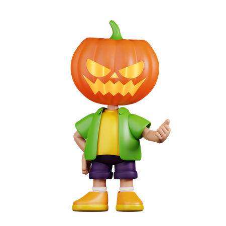 Pumpkin Pointing Next  3D Icon