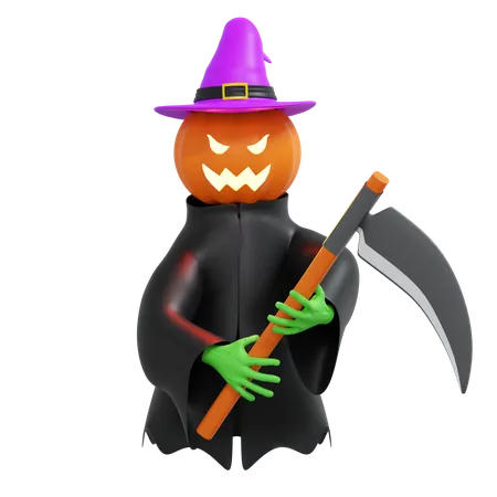 Pumpkin Ripper 3 D Icon Halloween Illustration 3D Icon