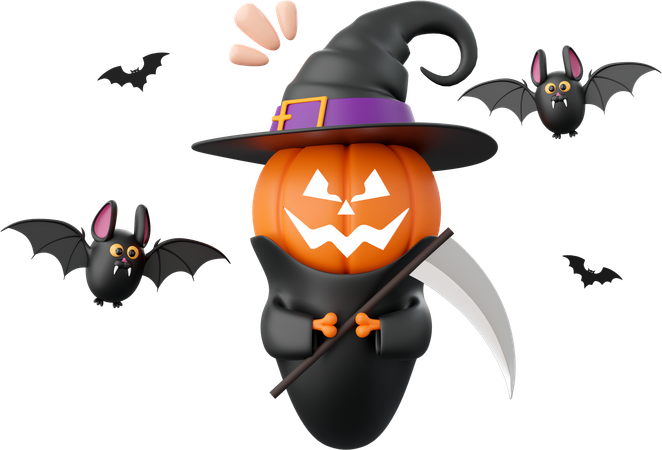 Pumpkin Reaper  3D Icon