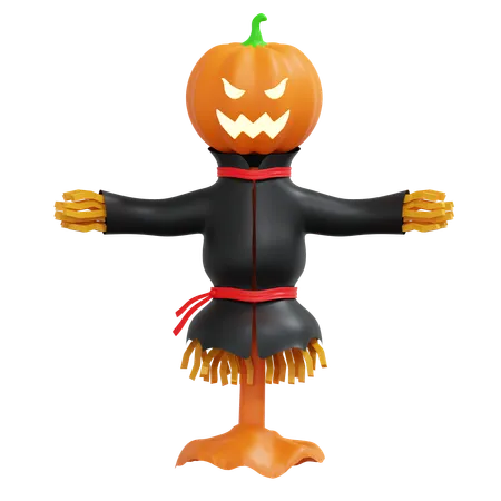 Pumpkin Scarecrow 3 D Icon Halloween Illustration 3D Icon