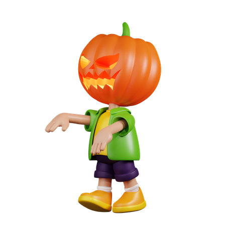 Pumpkin Showing Creepy  3D Icon