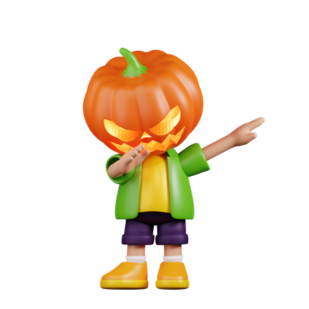 Pumpkin Showing DAB  3D Illustration