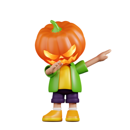 Pumpkin Showing DAB  3D Illustration