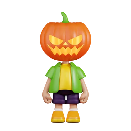 Pumpkin Standing  3D Illustration