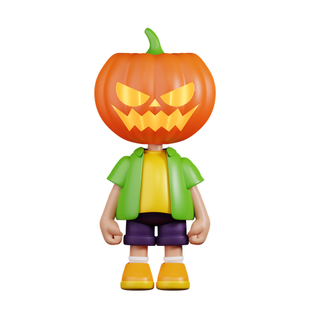 Pumpkin Standing  3D Illustration