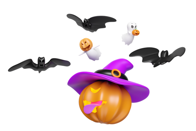 Pumpkin Stick Out Tongue  3D Icon