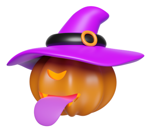 Pumpkin Stick Out Tongue  3D Icon
