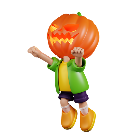 Pumpkin Superhero  3D Illustration