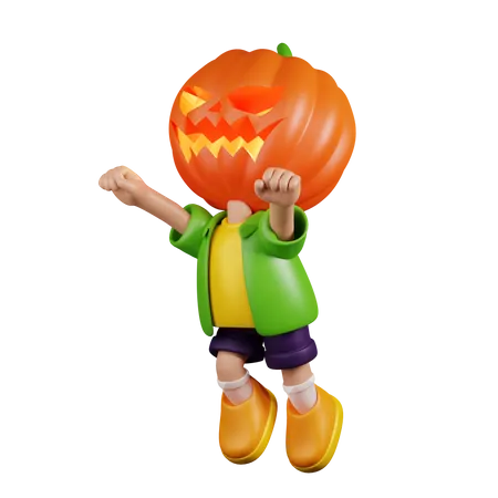 Pumpkin Superhero  3D Illustration