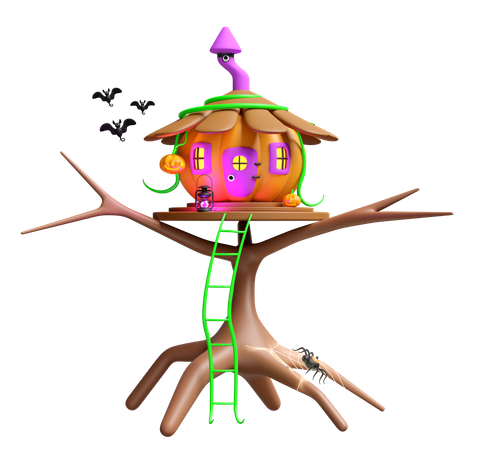 Pumpkin Tree House  3D Icon