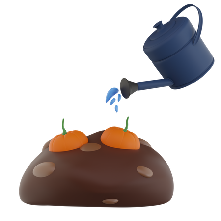 Pumpkin Watering  3D Icon