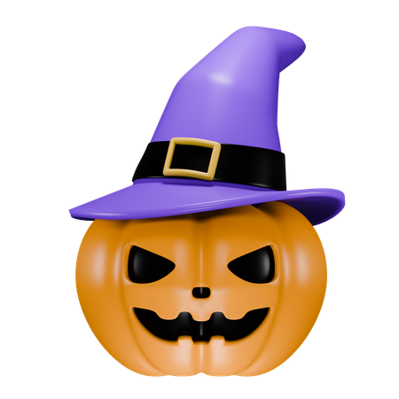 Pumpkin Witch Hat  3D Icon