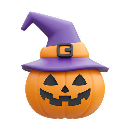 Pumpkin Witch Hat  3D Icon