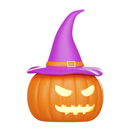 Pumpkin Witch Hat  3D Icon