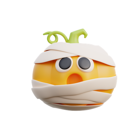Pumpkin With Bandages  3D Icon