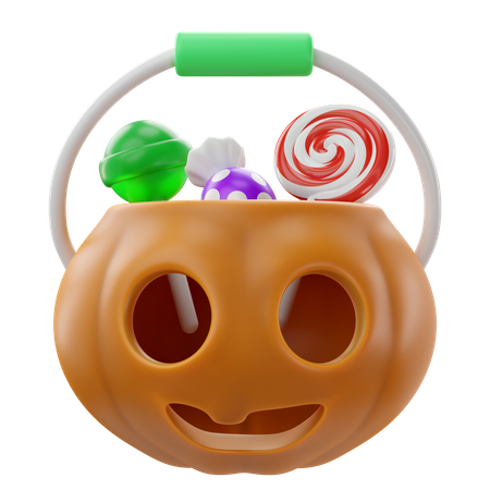 Pumpkin With Candies  3D Icon