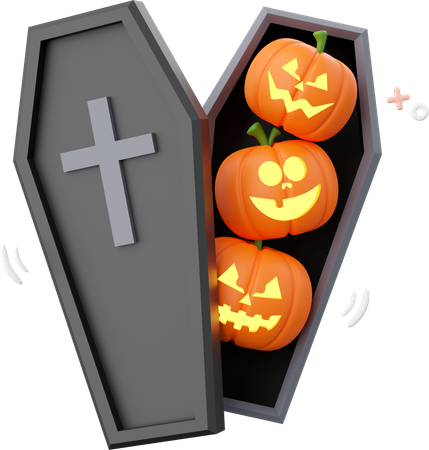 Pumpkin With Coffin  3D Icon