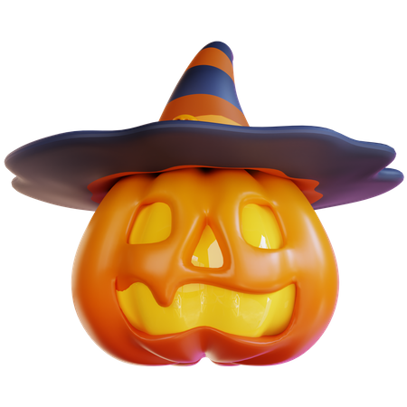 Pumpkin With Hat  3D Icon