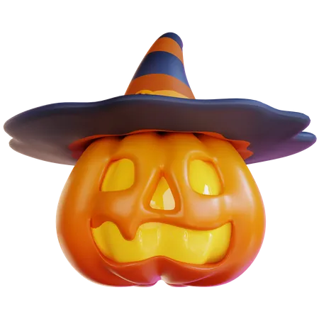 Pumpkin With Hat  3D Icon