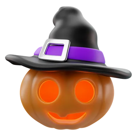 Pumpkin With Hat  3D Icon