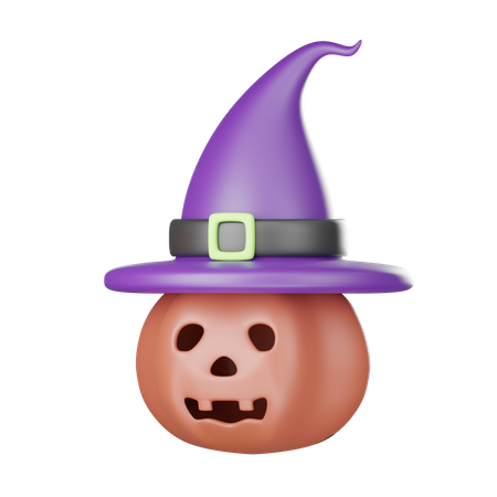 Pumpkin With Hat  3D Icon