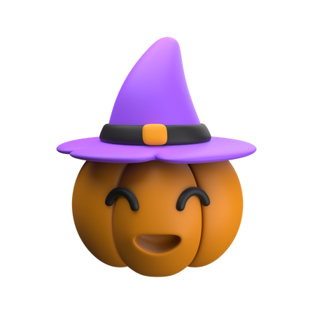 Pumpkin With Hat  3D Icon