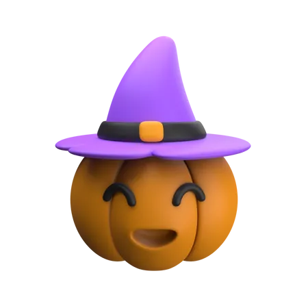 Pumpkin With Hat  3D Icon